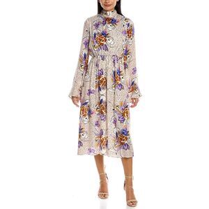 Les Rêveries Womens  Ruffle Pussy Bow Dress, White